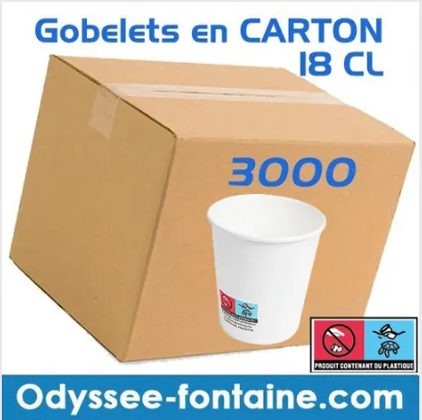 CARTON DE 3000 GOBELETS EN CARTON en ABONNEMENT (Choisir l'intervalle de livraison)