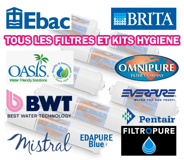 TOUS LES FILTRES ET KITS HYGIENE POUR FONTAINE A EAU