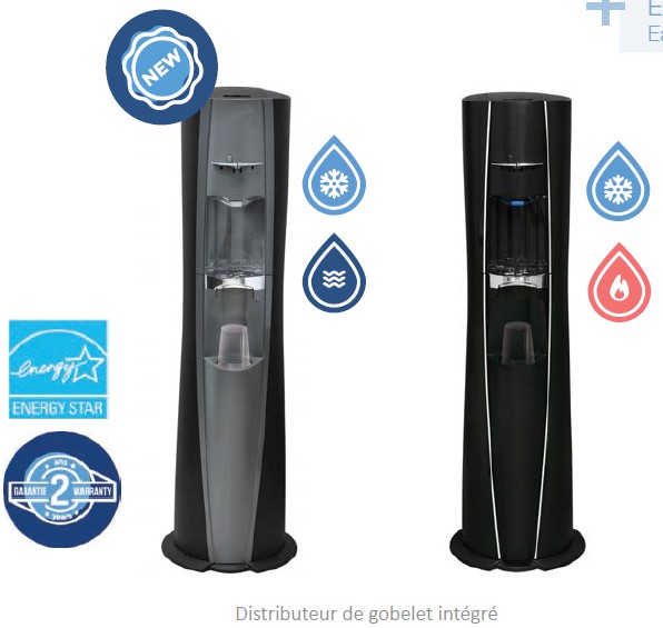 LOCATION FONTAINE DARK en ABONNEMENT Trimestriel Full Service : installation et Maintenance semestrielle incluse