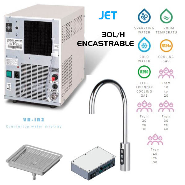 REFROIDISSEUR EAU ENCASTRABLE JET (30 L/H, SANS ROBINETS ET RECUEIL GOUTTES)