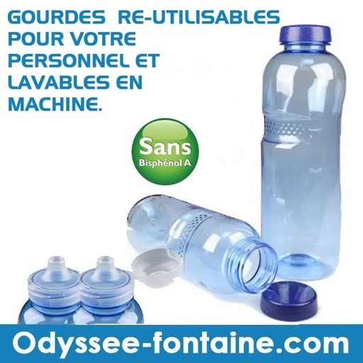 [GOURDES-050-63] GOURDES 0.50 CL PAR CARTON DE 63 AVEC BOUCHON PLAT - Bleu ou Blanc 