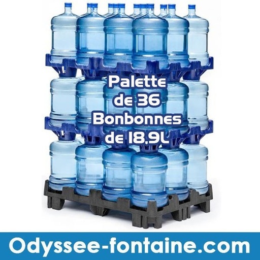 [PAL-36BB-ES] Palette de 36 BONBONNES EAU DE SOURCE 18.9L Consignées - soit 680 Litres.